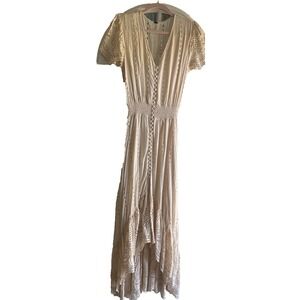 YFB Young Fabulous & Broke Costa Eyelet High Low Dress Ivory Medium